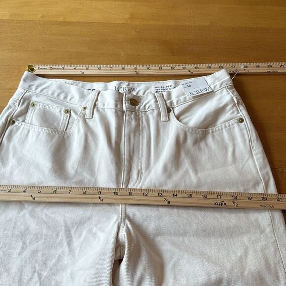NWT J. CREW 84 KICK OUT CREAM BEIGE FLARE LEG JEANS DENIM ANKLE PANTS SIZE 30 - Picture 7 of 9
